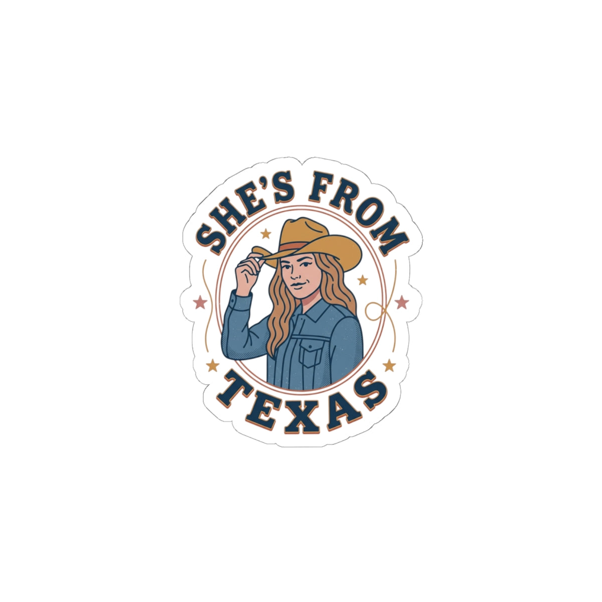 She's From Texas Kiss-Cut Stickers | Lone Star Cowgirl, Southern State Pride