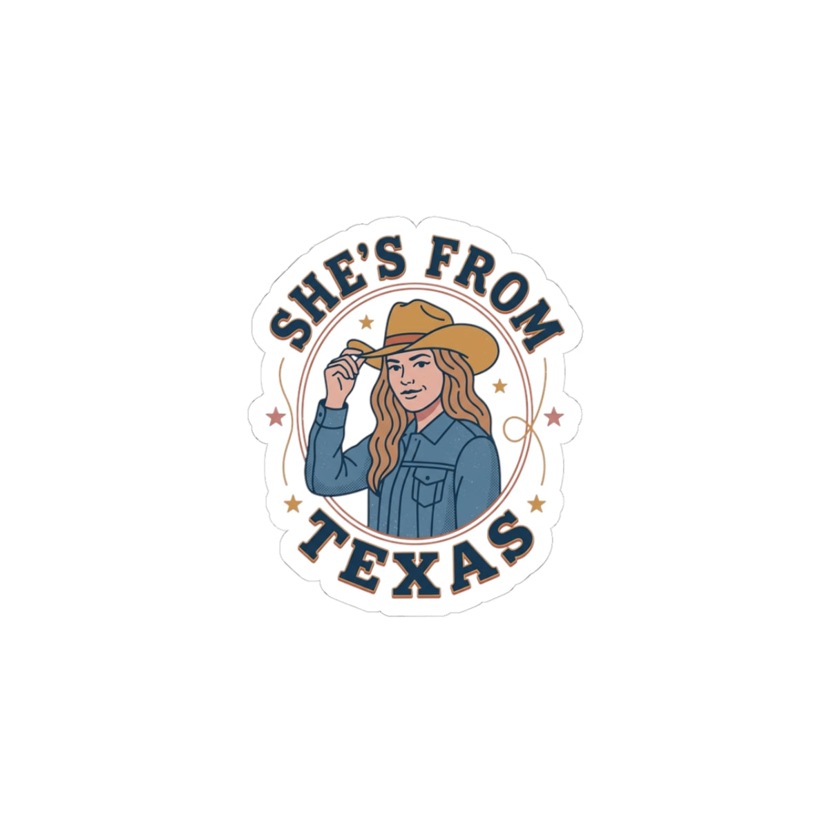 She's From Texas Kiss-Cut Stickers | Lone Star Cowgirl, Southern State Pride